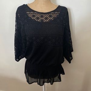 Alfani Black Lace Top